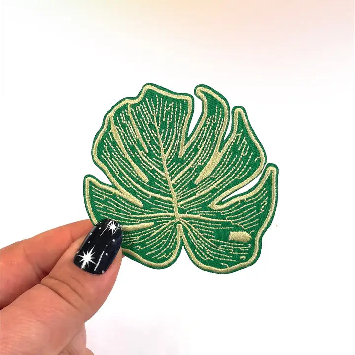 Monstera Leaf Iron-On Embroidered Patch