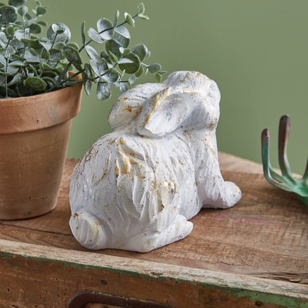 Rustic Cottage Resting Bunny Figurine