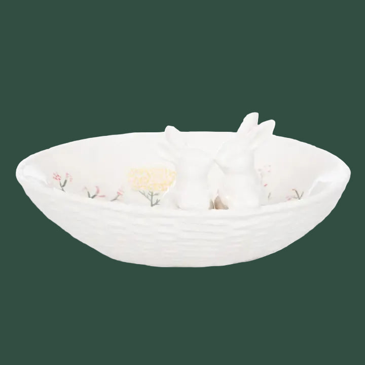 Easter Botanical Bunny Stoneware Dish