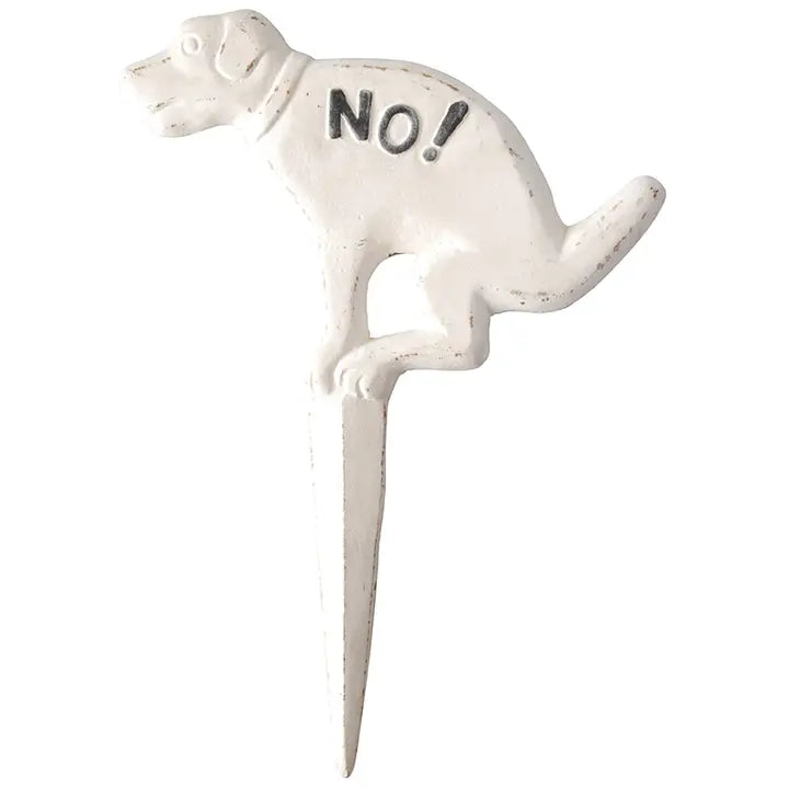 "No!" Pooping Yard Sign Cast Iron