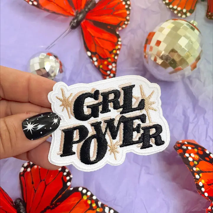 Girl Power Embroidered Iron On Patch