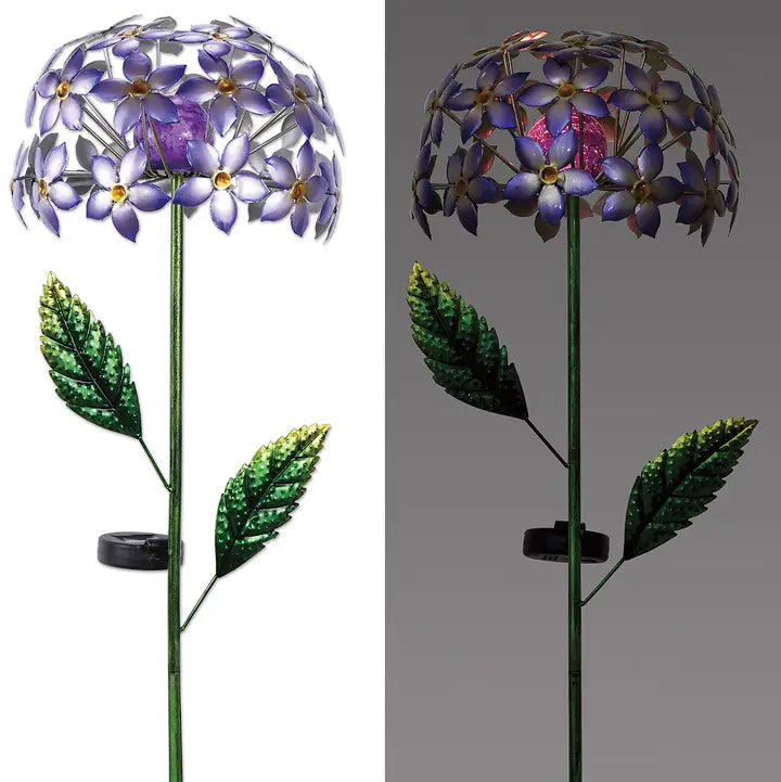 Pre Order 42" Hydrangea Solar Garden Stake, 3 Color Options