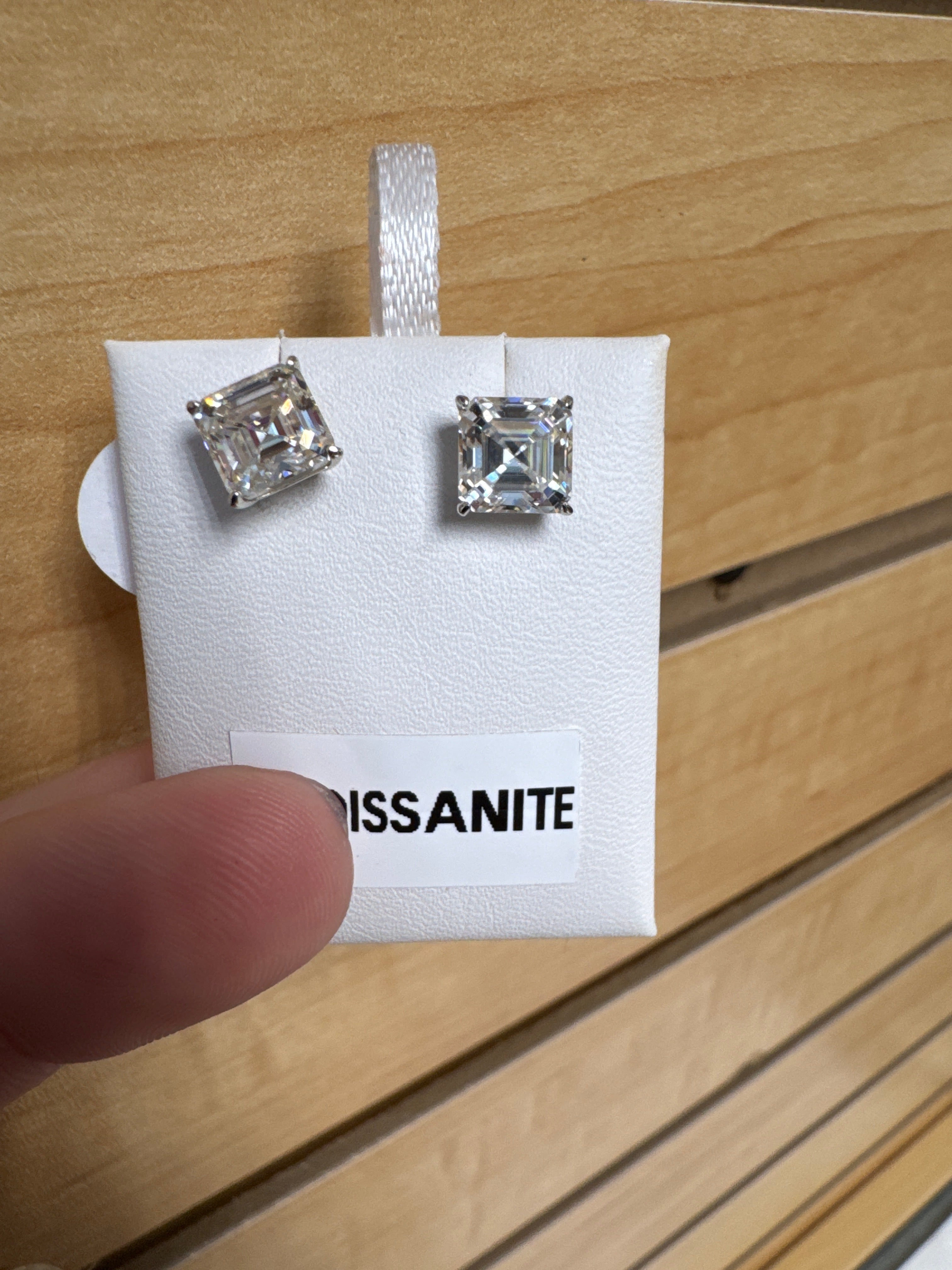 Pre order 7MM Asscher Cut Square Moissanite Earrings