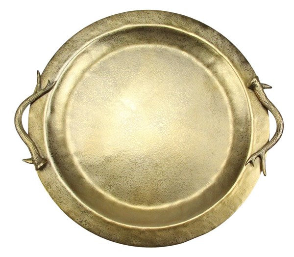 Metal Tray with Antlers
