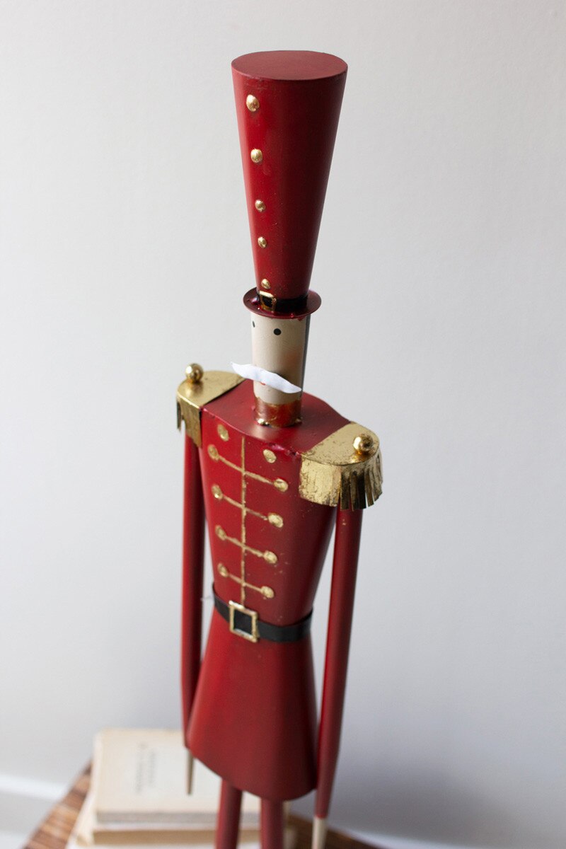 Painted Metal Christmas Soldier, 2 Color Options