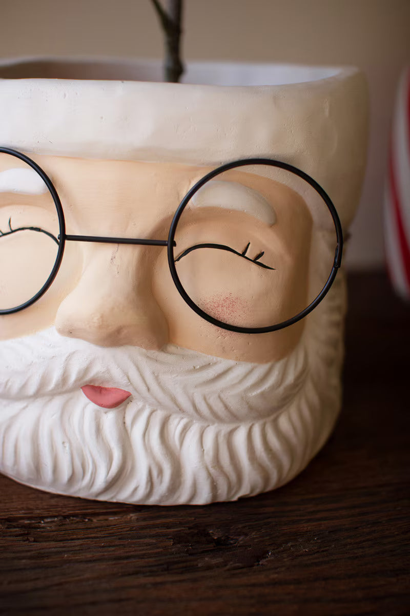 Concrete Santa Planter, 2 Size Options