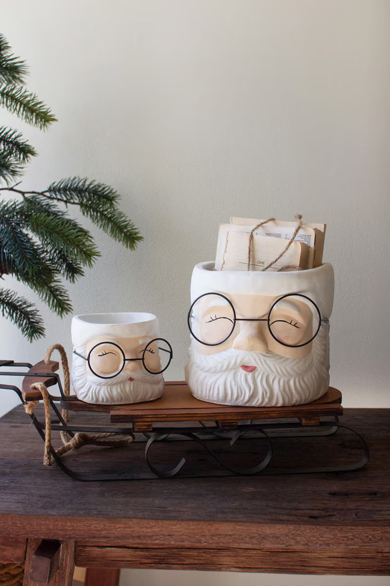Concrete Santa Planter, 2 Size Options