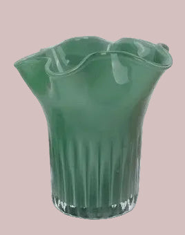 Fluted Glass Vase, 3 Color Options