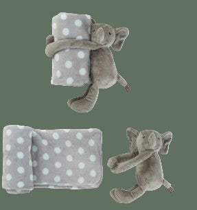 Plush Animal with Polka Dot Blanket, 3 Style Options
