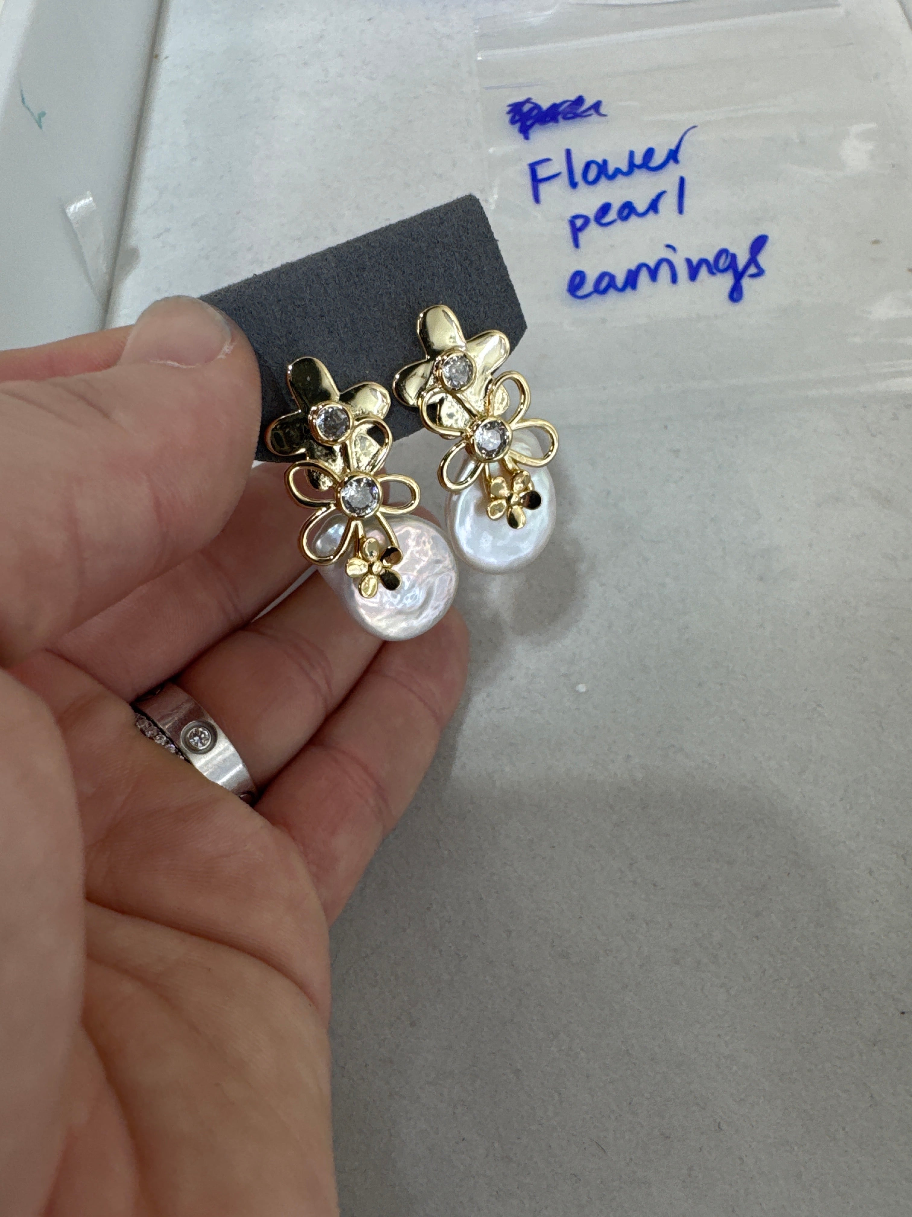 Pre order Flower Pearl earrings