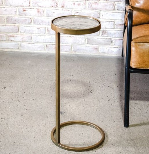 24" GOLD ROUND ACCENT TABLE
