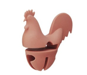 Silicone Rooster Shaped Lid/Spoon Holder, 4 Colors Options