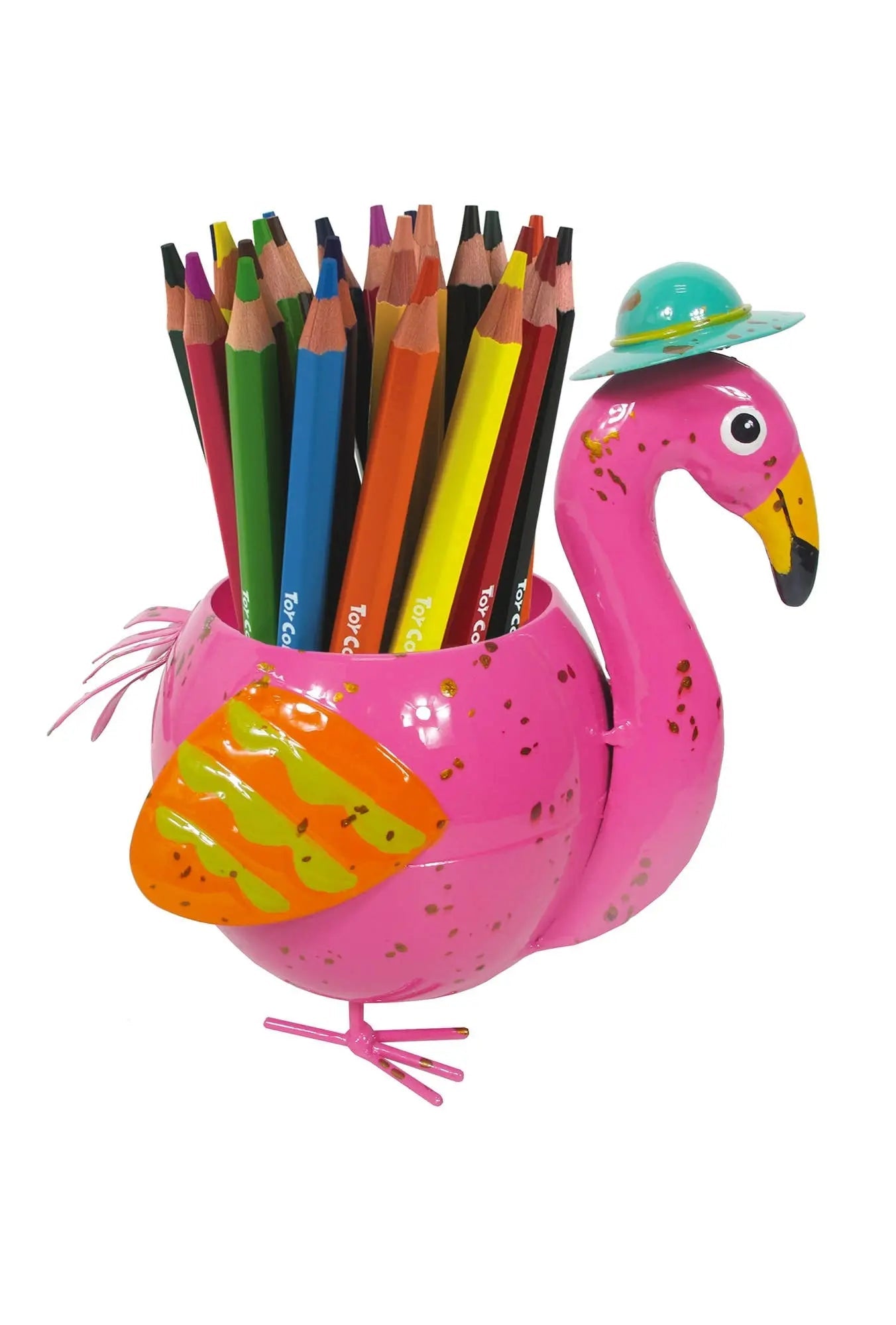 Painted and Enameled Mini Flamingo Planter