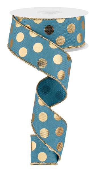 1.5" Metallic Polka Dots Ribbon