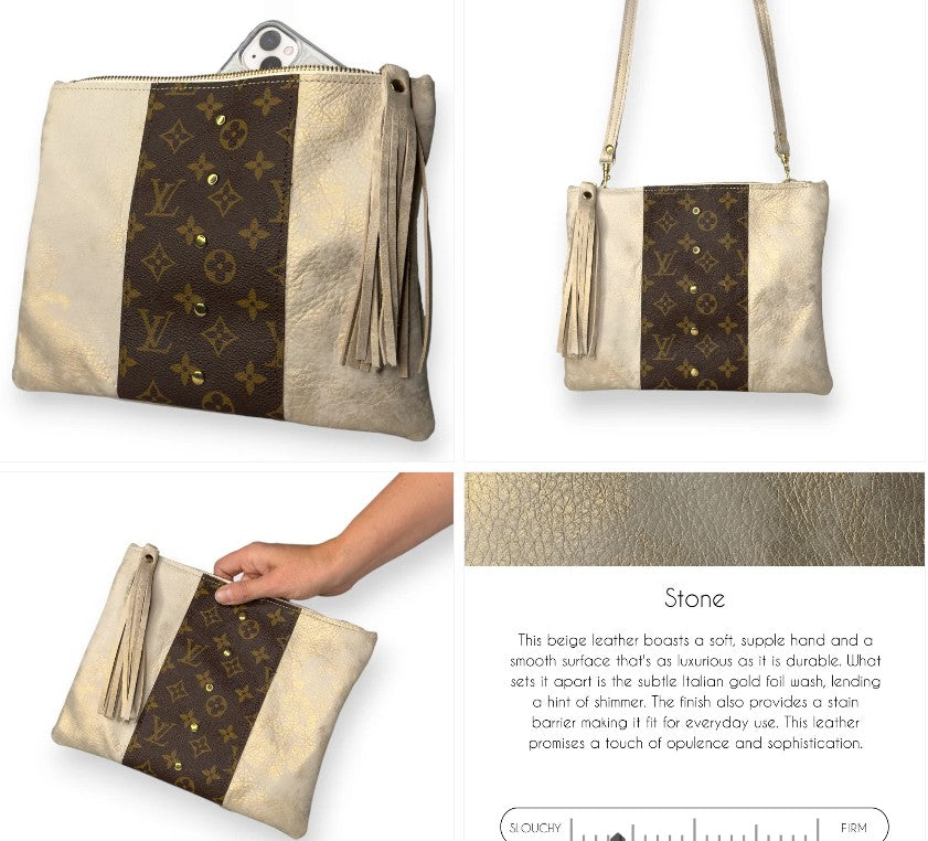 Pre Order Caroline Crossbody Upcycled LV & GG , 4 Style Options
