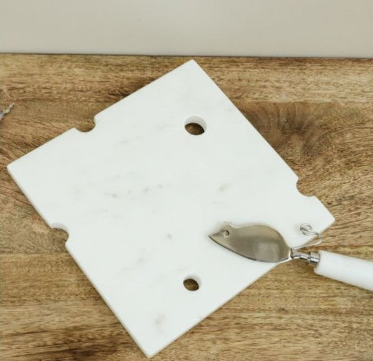 8" SWISS CHEESE BOARD WITH MOUSE KNIFE