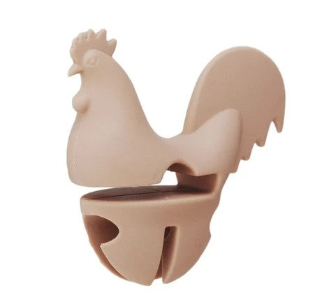 Silicone Rooster Shaped Lid/Spoon Holder, 4 Colors Options