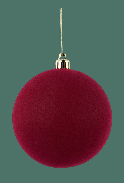 Flocked Ball Ornament, 3 Color & 2 Size options