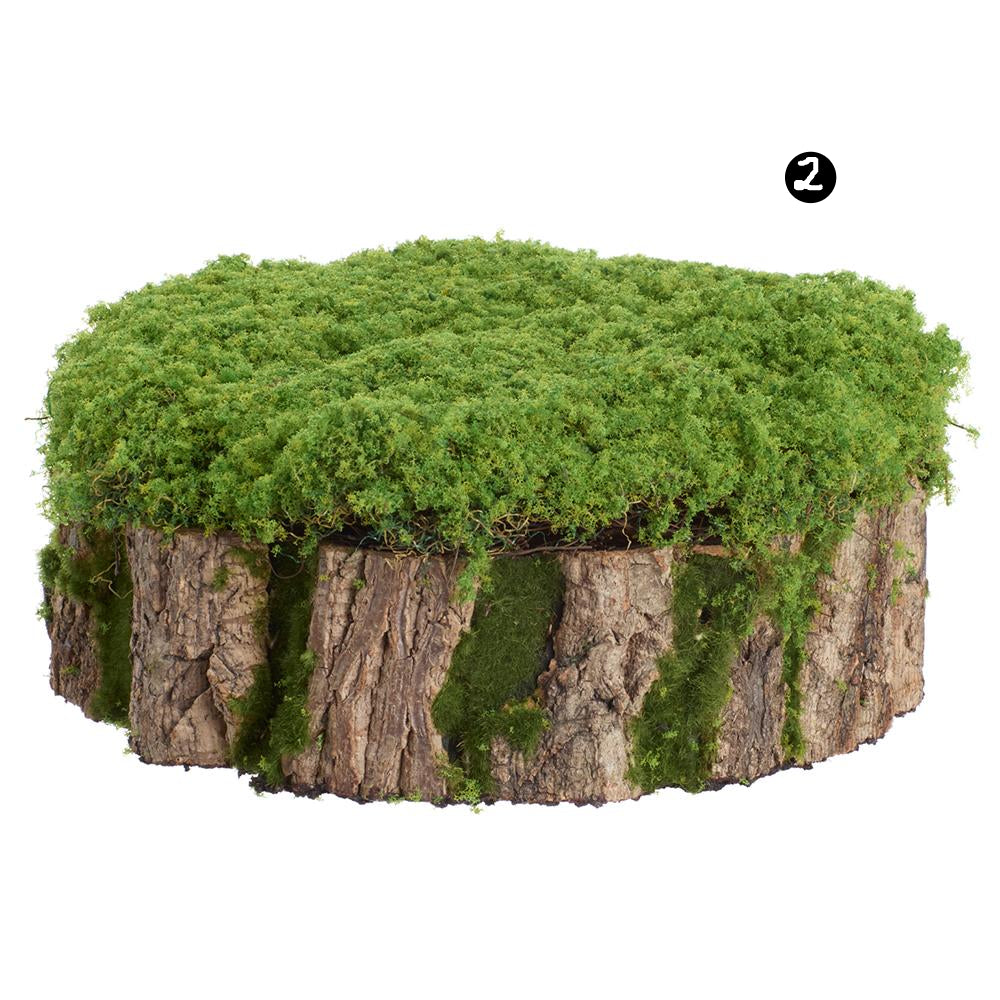 Green Moss Stump, 2 Style Options