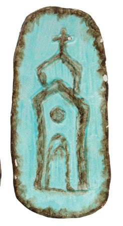 Cast Iron Dish with Church, Color Options