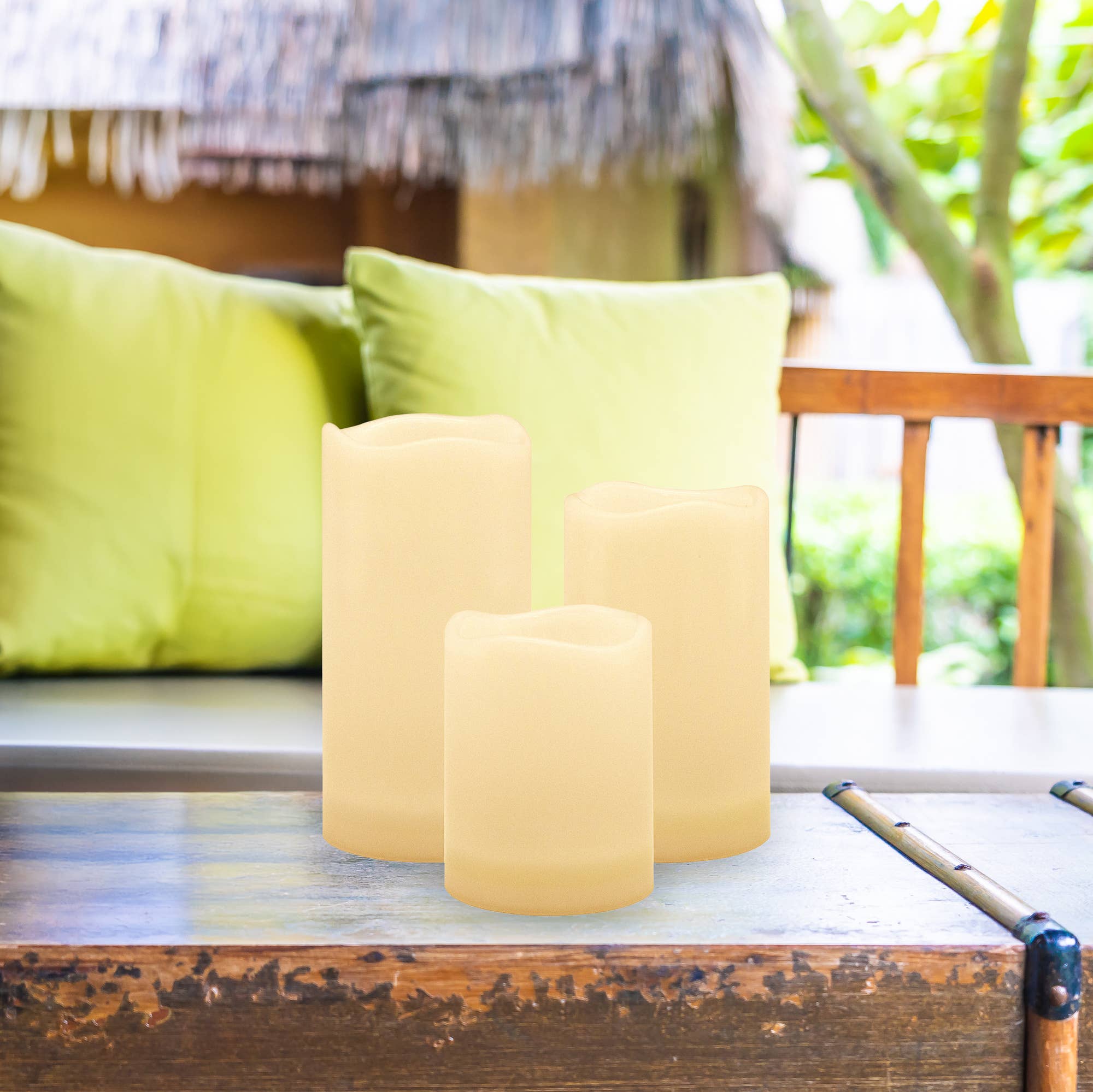 Solar Powered Candles - Set of 3