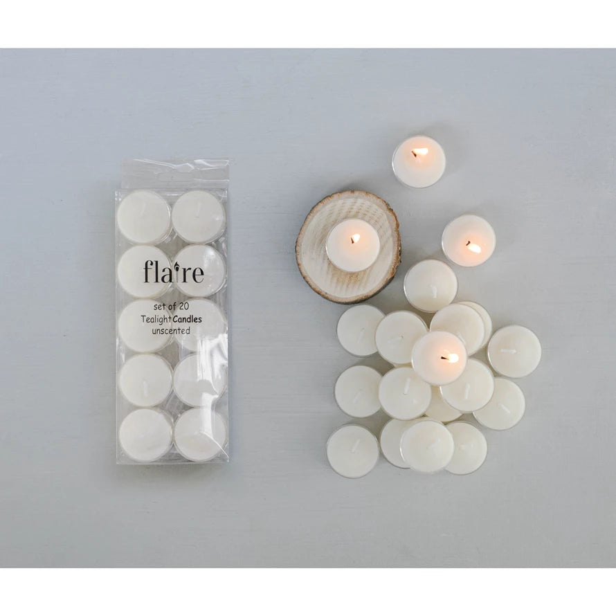 Unscented Tealights, Set of 20