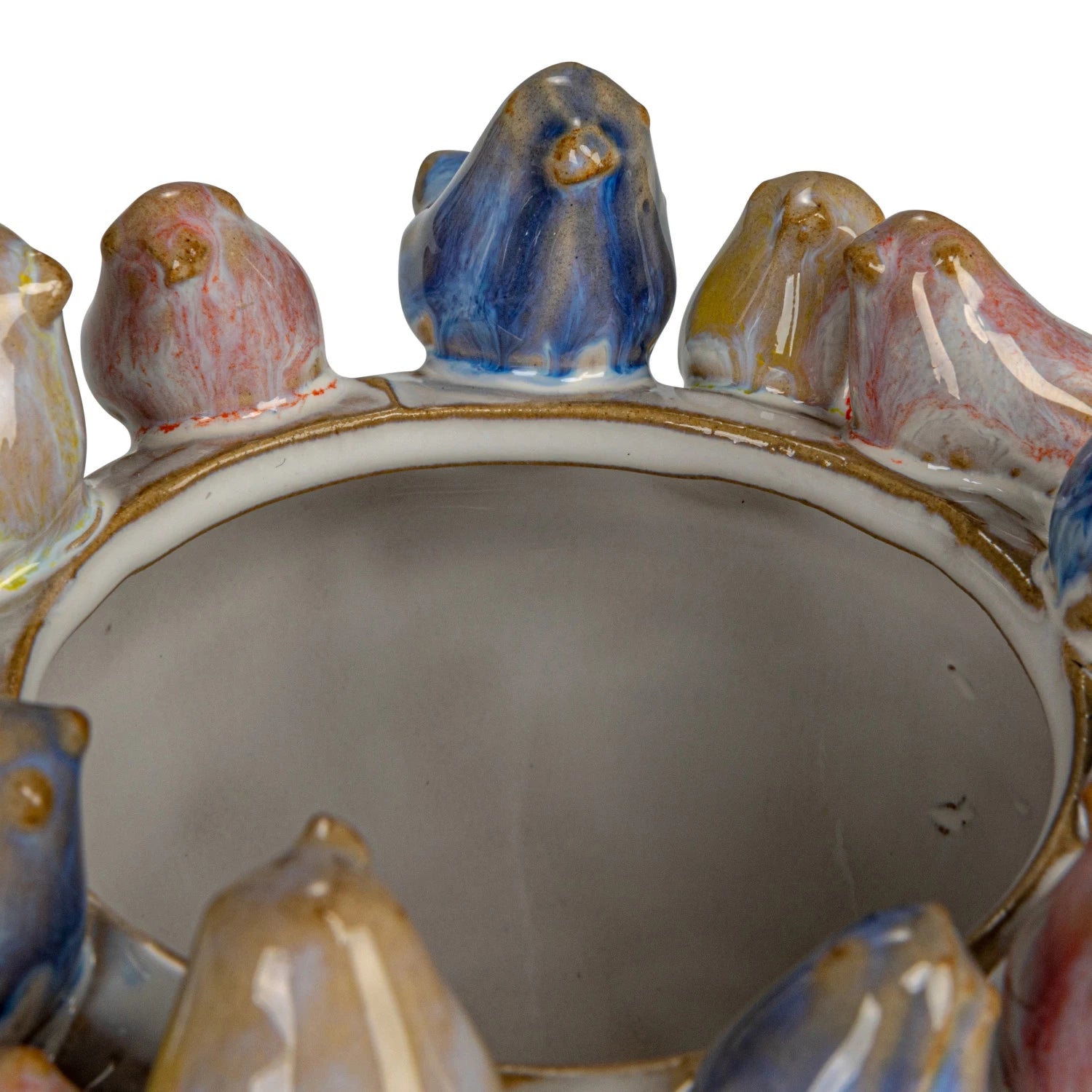 Stoneware Planter w/ 3D Birds