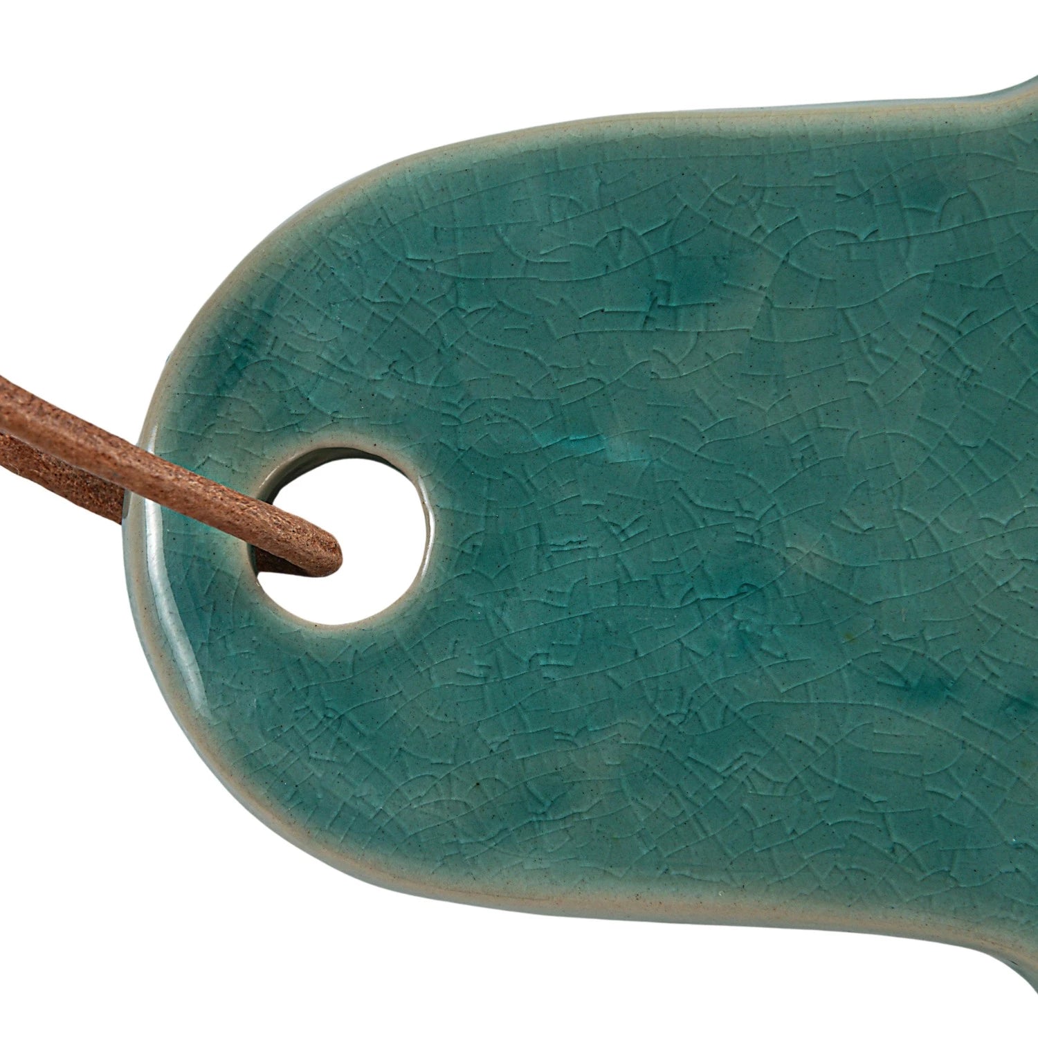 Stoneware Cheese Cutting Board with Handle & Leather Tie