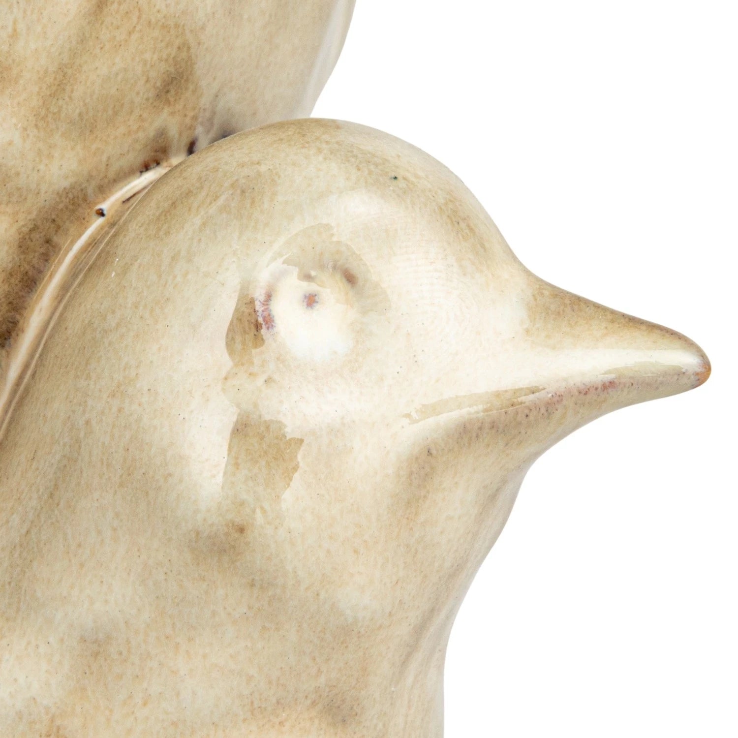 Stoneware Bird with Bowl, Cream Color