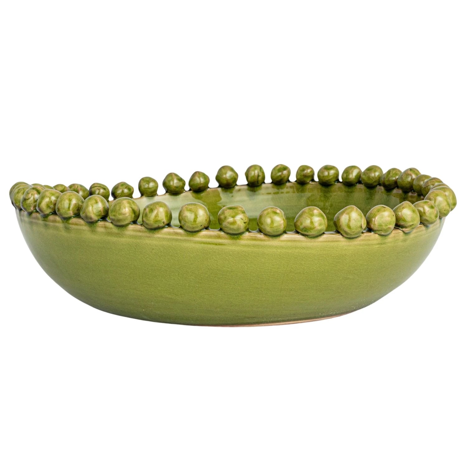Decorative Handmade Terra-cotta Bowl with Hobnail Edge