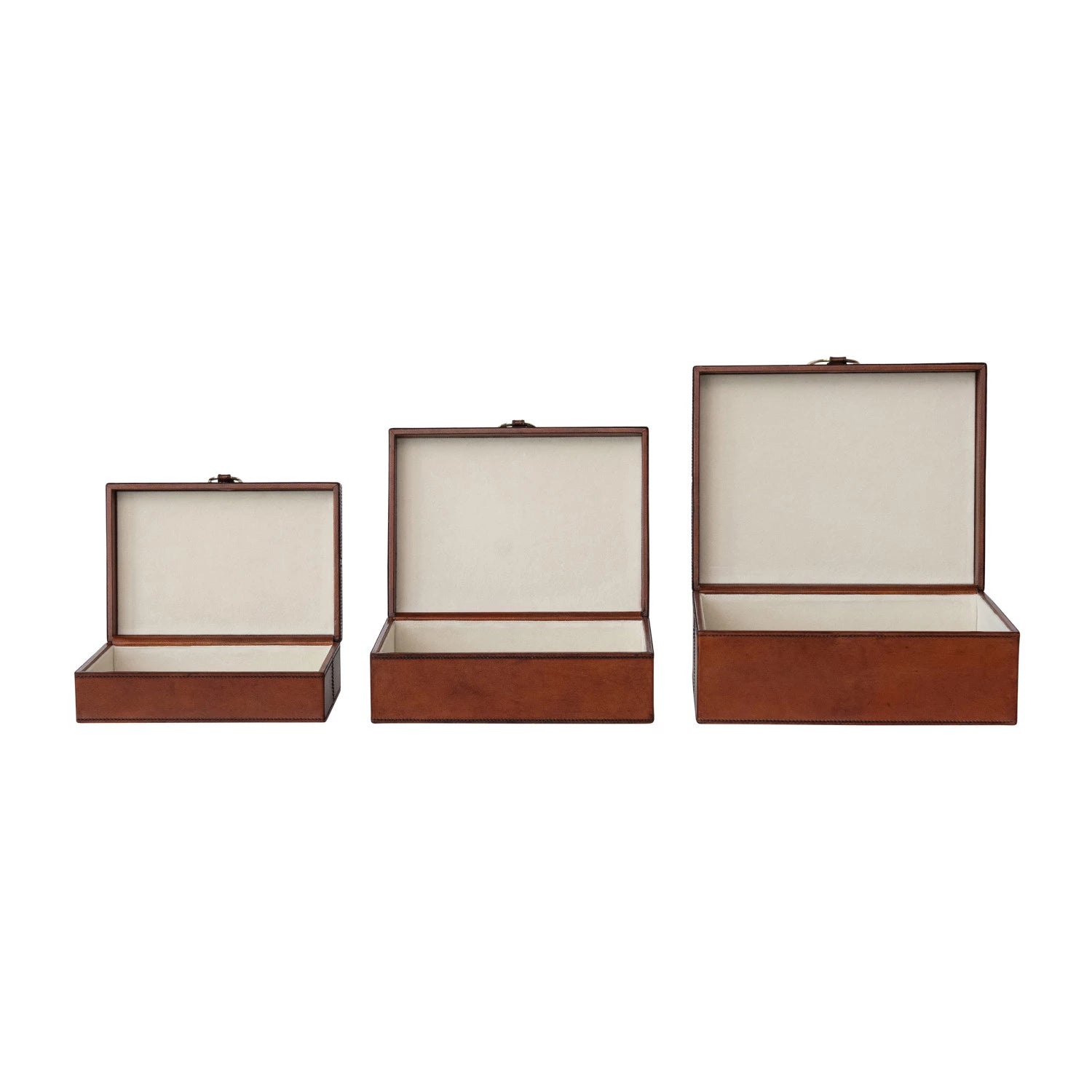 Leather Box with Brass Closure, Size Options