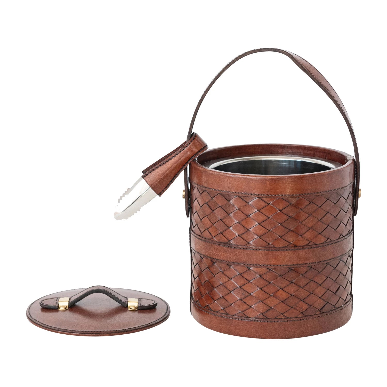 Removable Stainless Steel Ice Bucket with Tongs