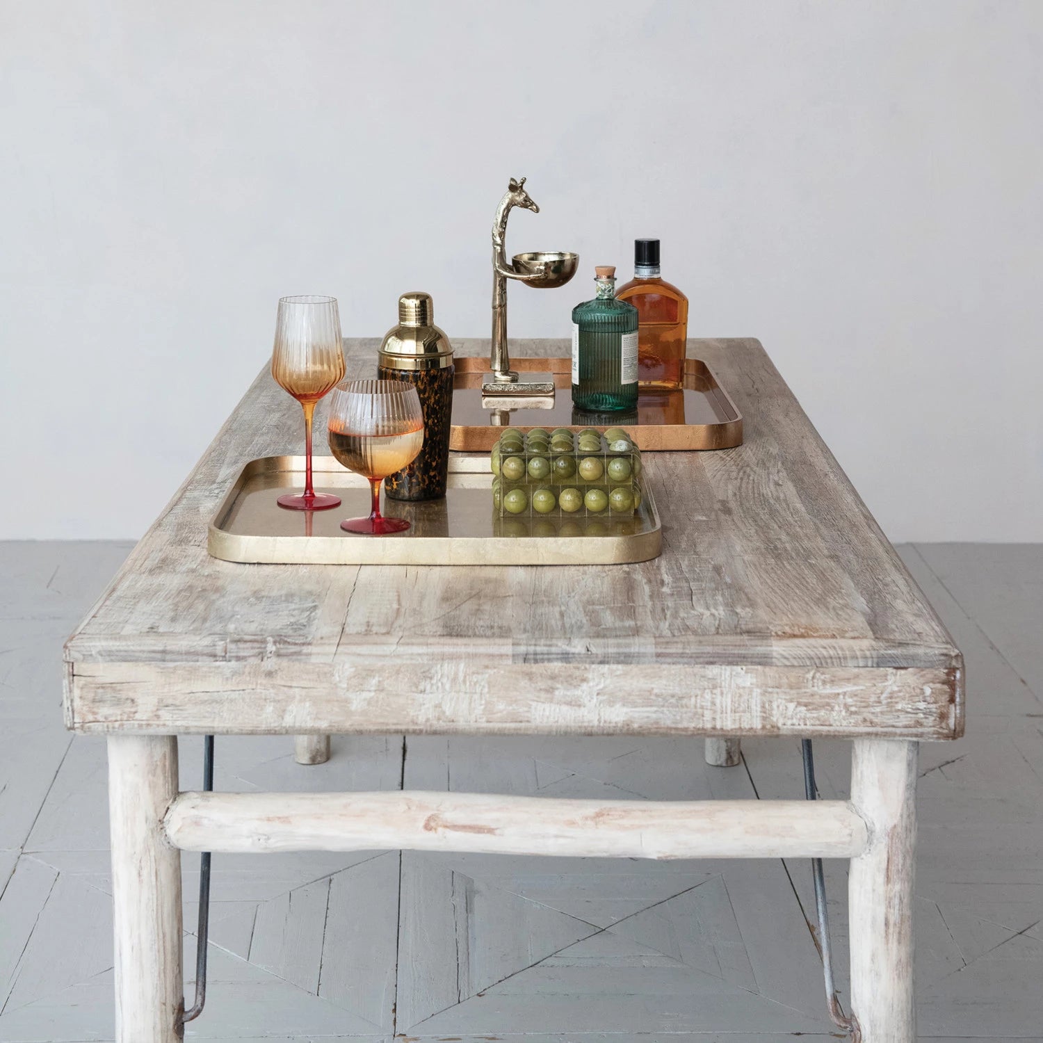 MDF Lacquered Trays with Foil, 2 Color Options