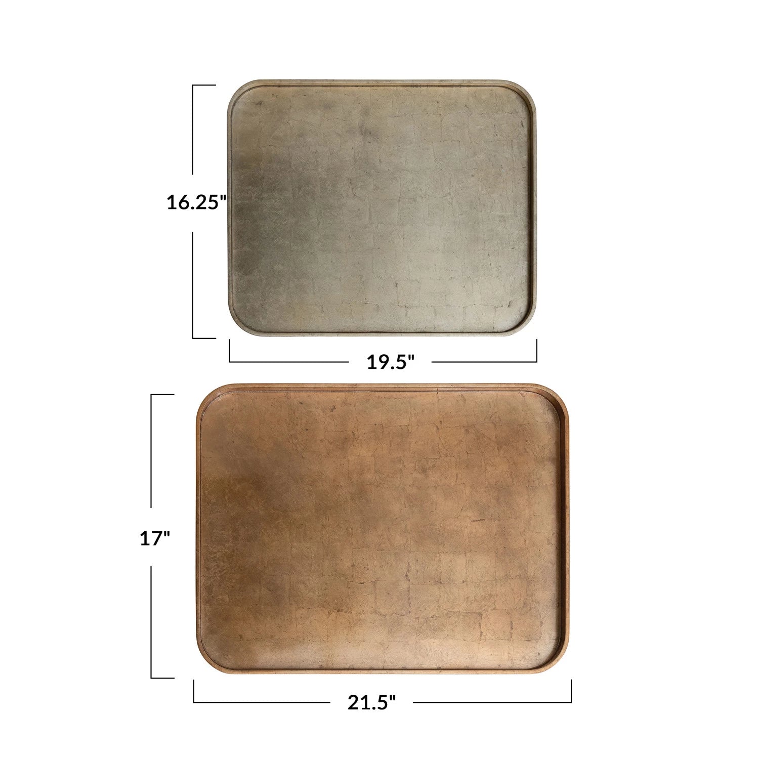MDF Lacquered Trays with Foil, 2 Color Options