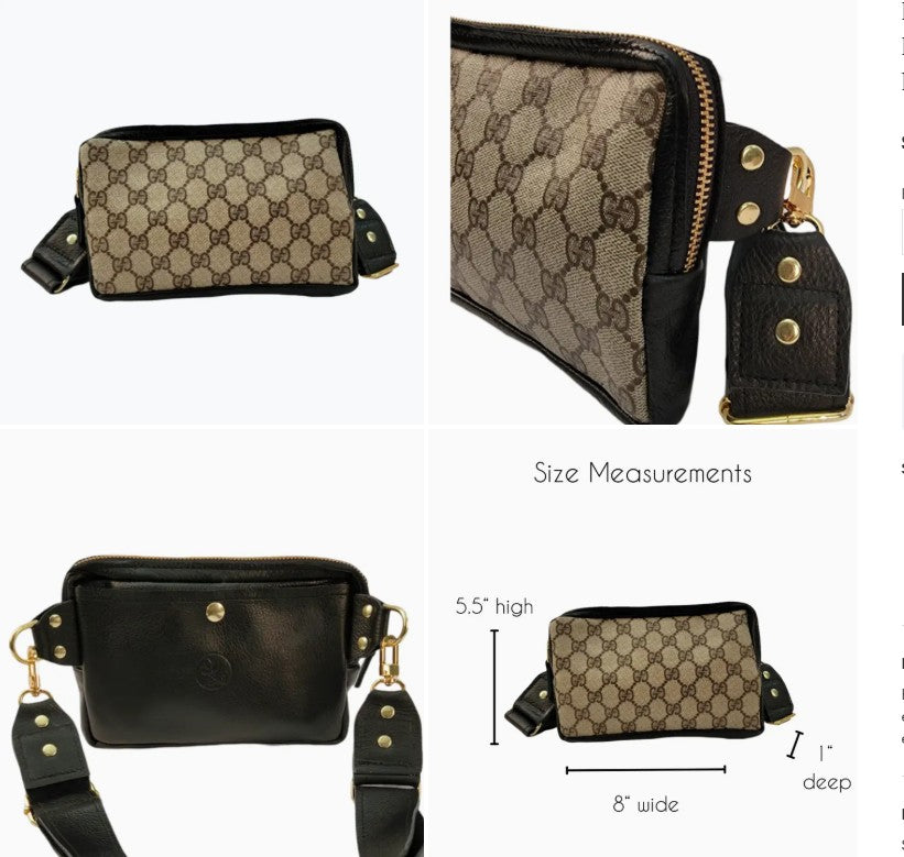 Pre Order Bella Belt Bag Upcycled LV and GG, 7 Style Options