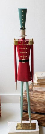 Painted Metal Christmas Soldier, 2 Color Options