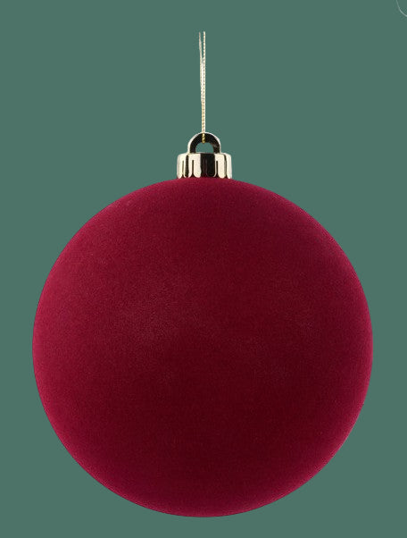 Flocked Ball Ornament, 3 Color & 2 Size options