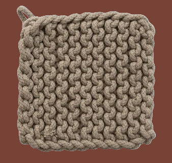 Cotton Crocheted Pot Holder, 3 Color Options
