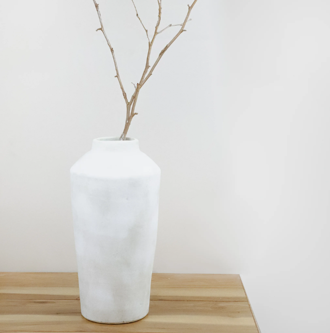 14.6" Natural Ceramic Vase