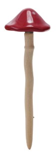 Stoneware Mushroom Plant Stake, Color Options