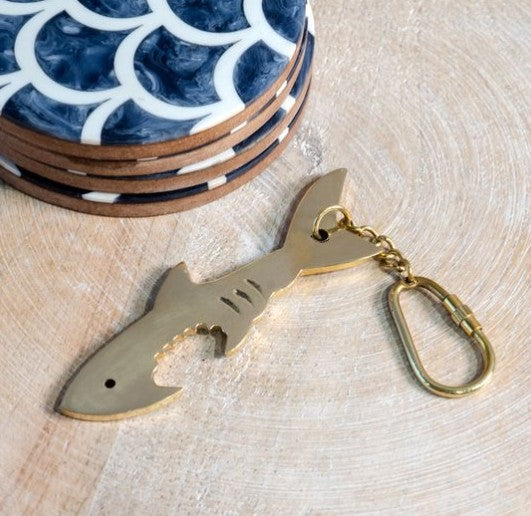 6" BRASS SHARK OPENER W/CHAIN