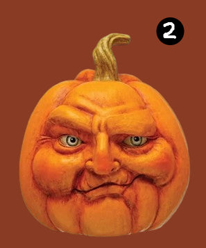 Resin Pumpkin with Face, 3 Style Options