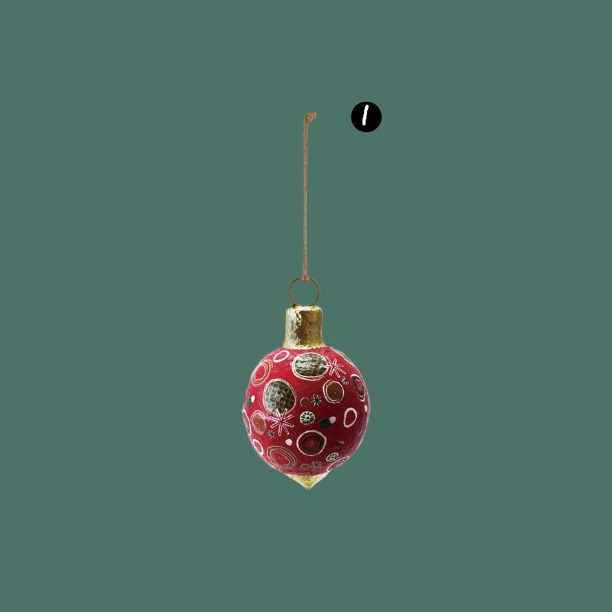 Hand-Painted Metal & Paper Mache Ornament, 2 Style Options