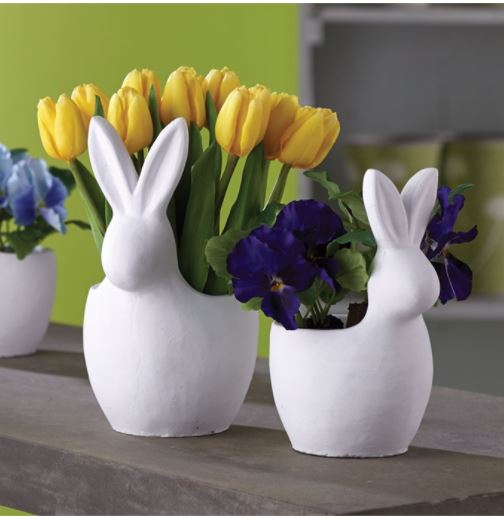 WHITE RABBIT CACHEPOT 9"