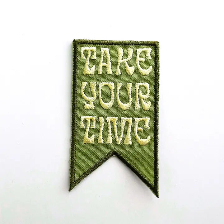 Take Your Time Embroidered Iron-On Patch