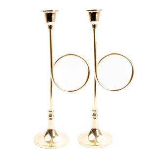 Large 14" French Horn Candlestick