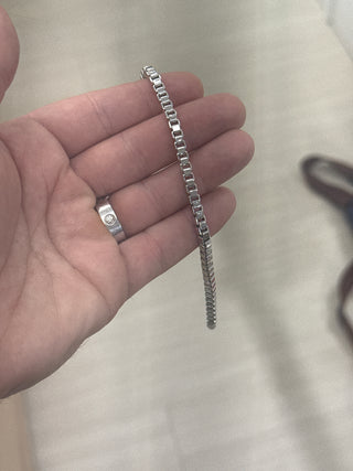Pre order Silver box chain bracelet (thick)