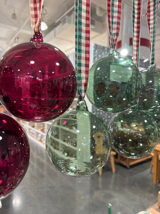 Pre Order 5" Glass Globe Ornament, 2 Style Options