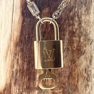 Pre Order Louis Vuitton  lock necklace repurposed upcycled LV