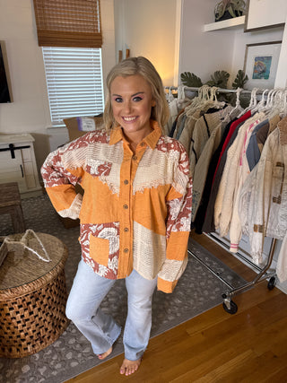 Floral Patchwork Woven Jacket